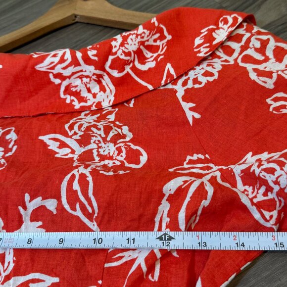 Free People A Thing Called Love Linen Floral Midi Dress in Red Womens 4 - *NWT!* - Picture 11 of 12